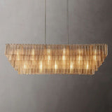 Sherlock Glass Rectangular Chandelier 77"