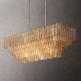 Sherlock Glass Rectangular Chandelier 59"