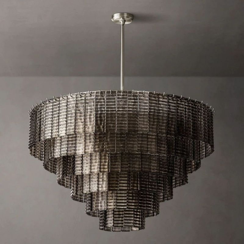 Sherlock Smoke Glass Round Chandelier 41"