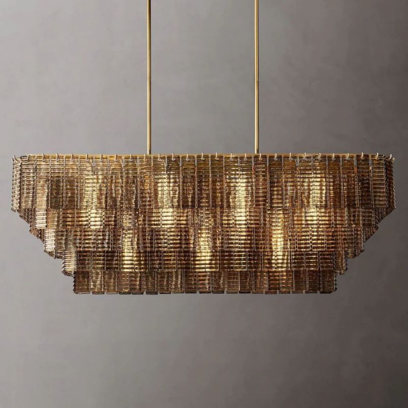 Sherlock Smoke Rectangular Chandelier 59"