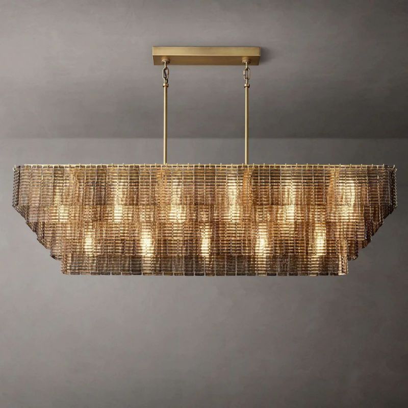 Sherlock Smoke Rectangular Chandelier 77"