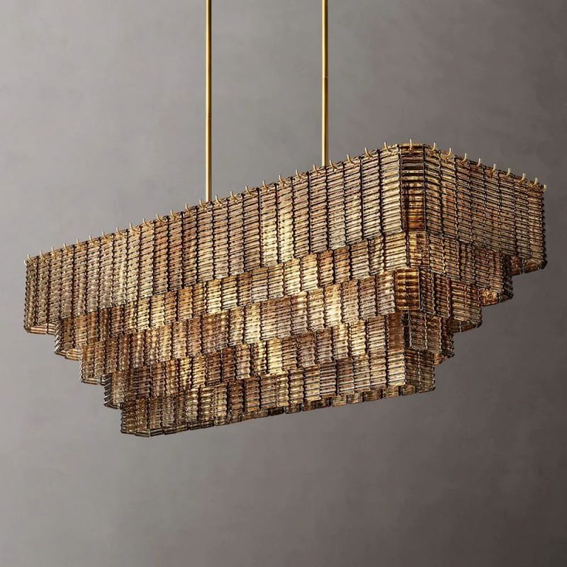 Sherlock Smoke Rectangular Chandelier 59"