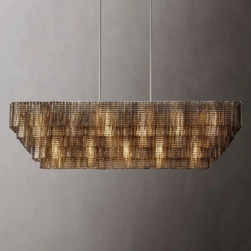 Sherlock Smoke Rectangular Chandelier 77"