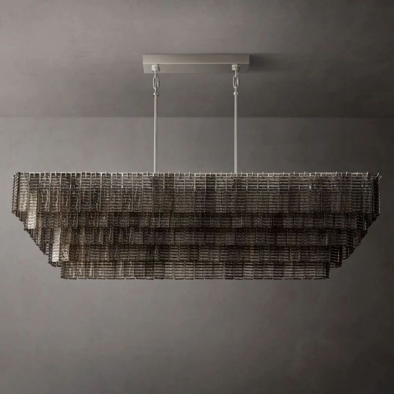 Sherlock Smoke Rectangular Chandelier 77"