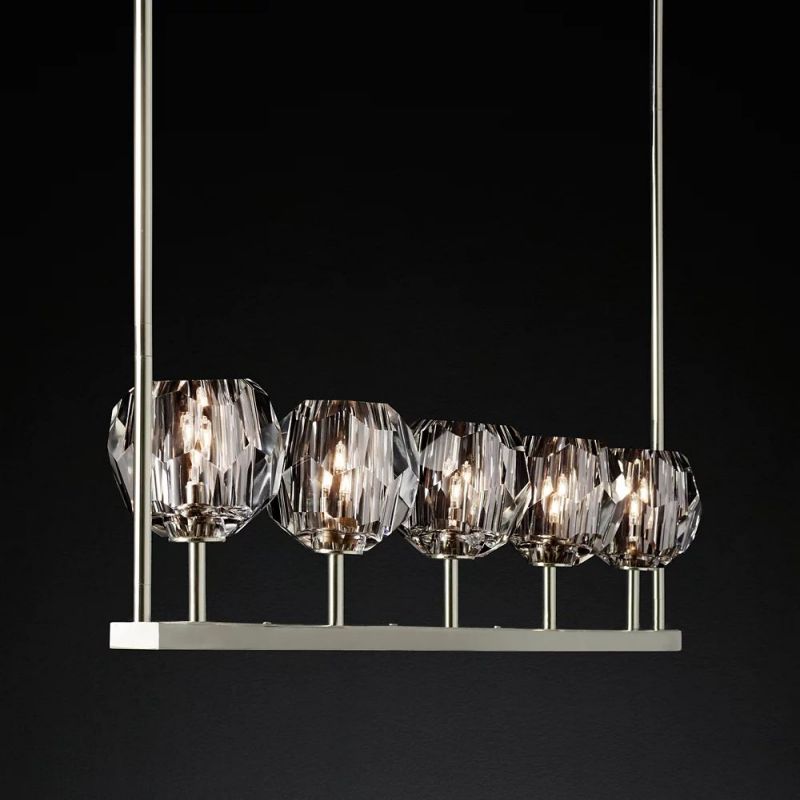 Sibole Clear Glass Linear Chandelier 48"