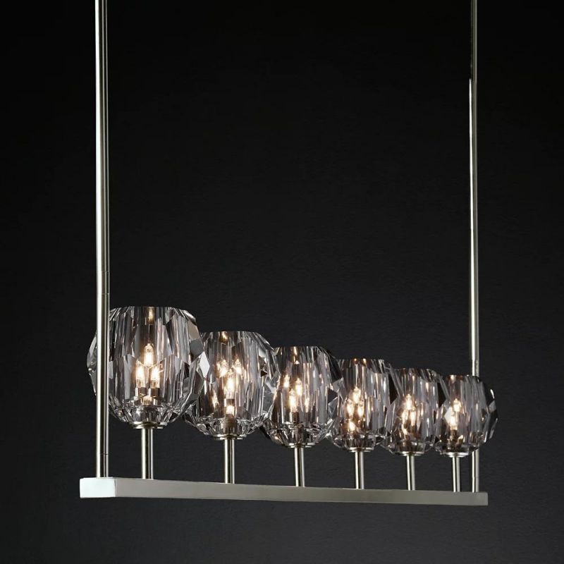 Sibole Clear Glass Linear Chandelier 60"