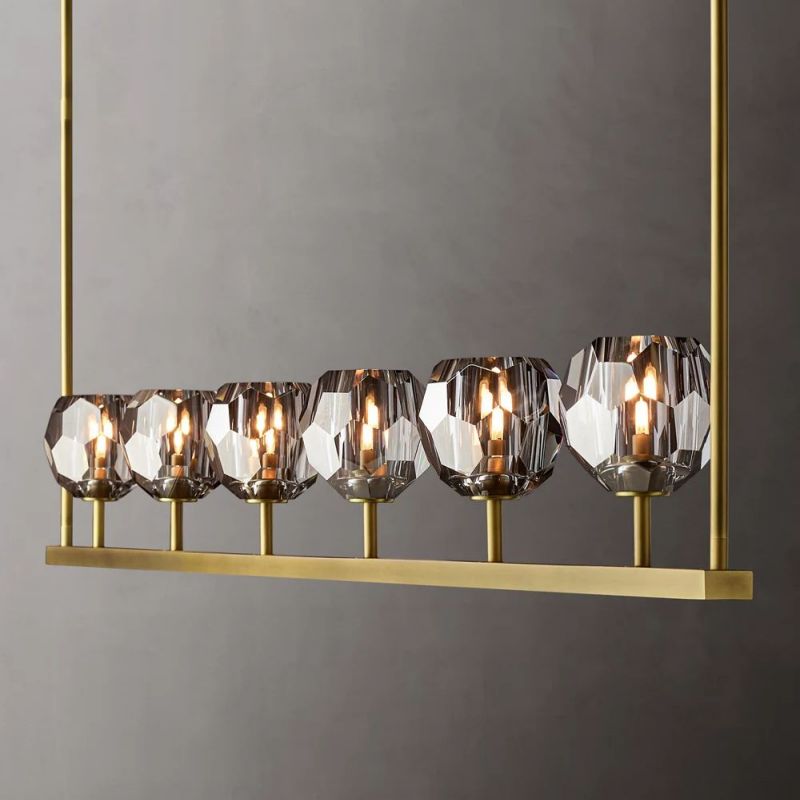 Sibole Clear Glass Linear Chandelier 60"