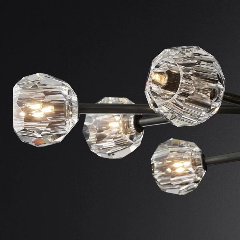 Sibole Clear Glass Oval Chandelier 72"