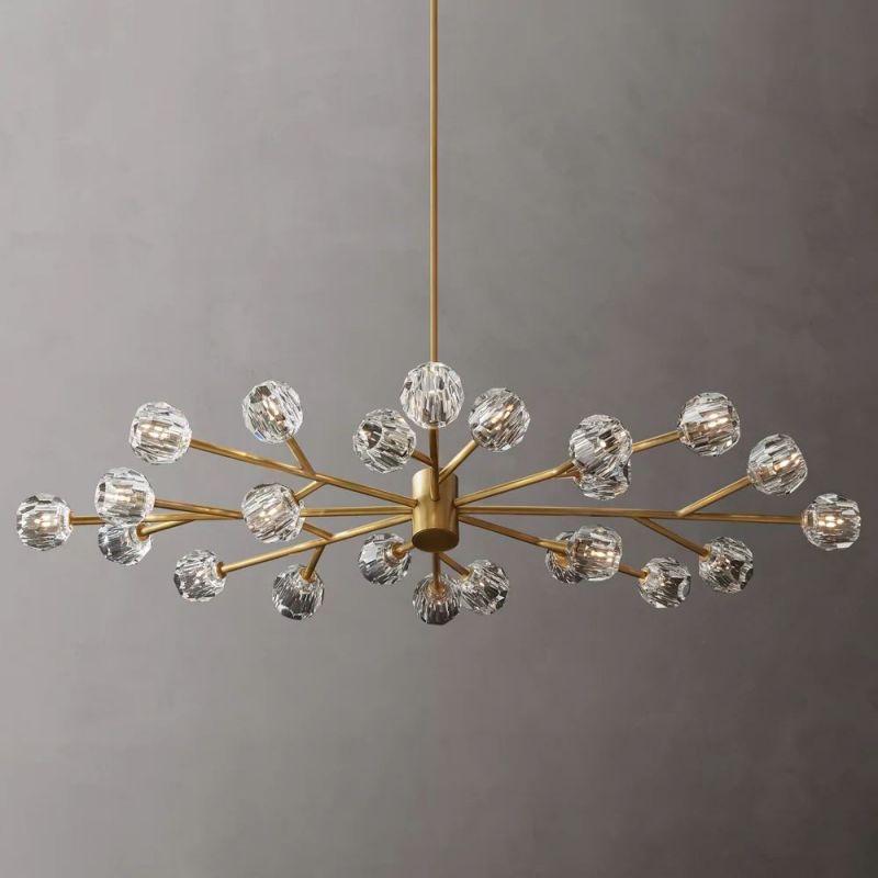 Sibole Clear Glass Oval Chandelier 72"