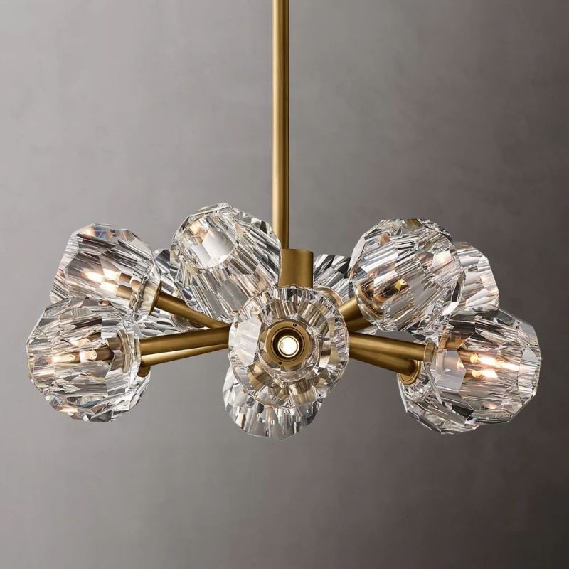 Sibole Clear Glass Round Chandelier 24"