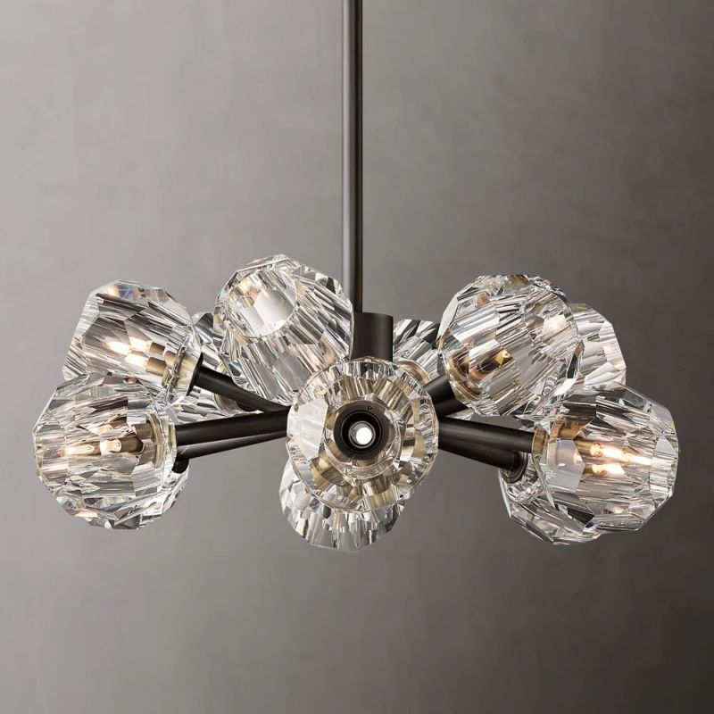 Sibole Clear Glass Round Chandelier 24"