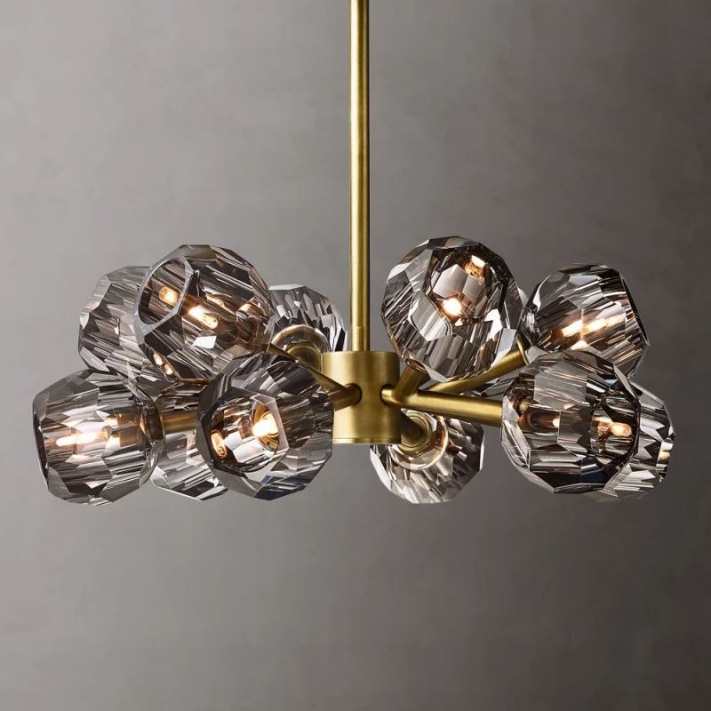 Sibole Clear Glass Round Chandelier 24"