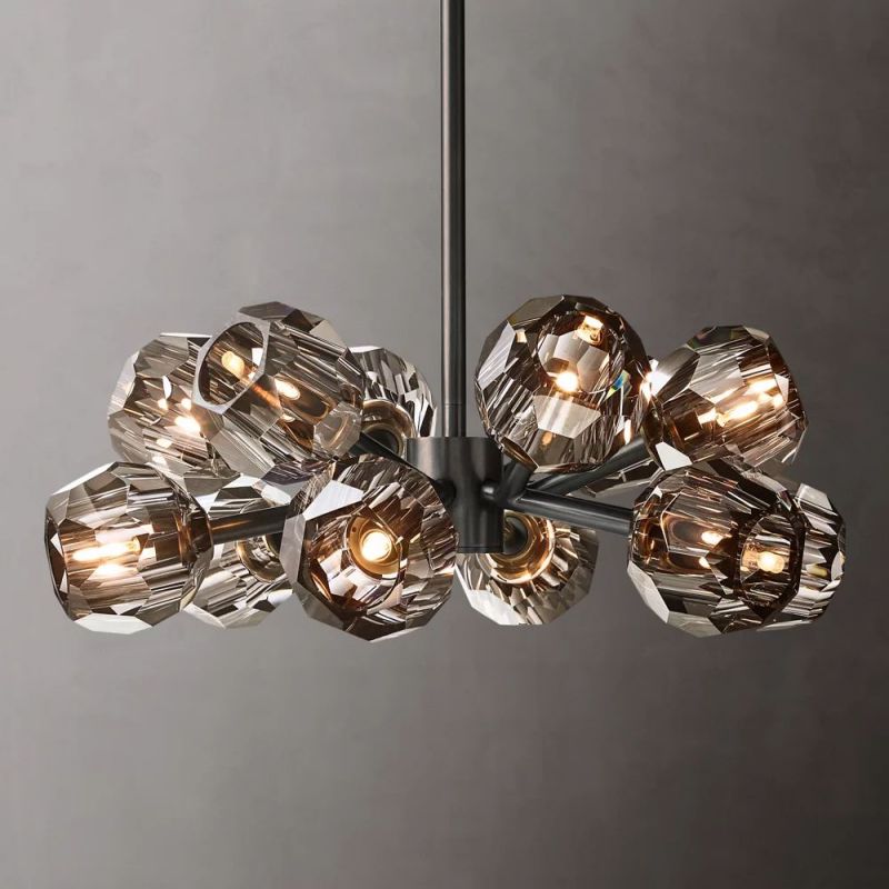 Sibole Clear Glass Round Chandelier 24"