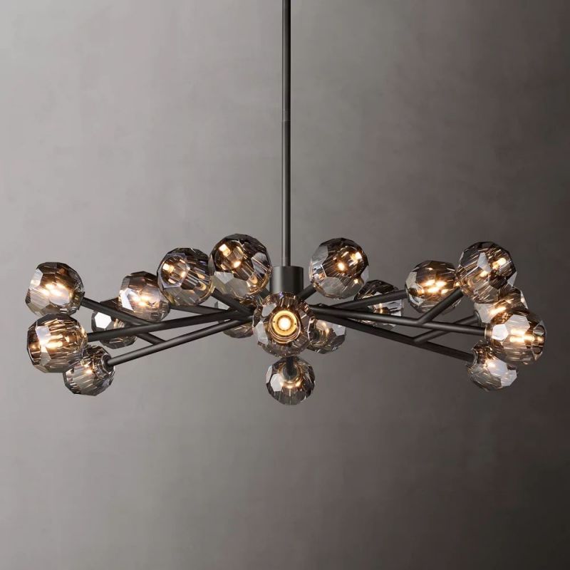 Sibole Clear Glass Round Chandelier 48"