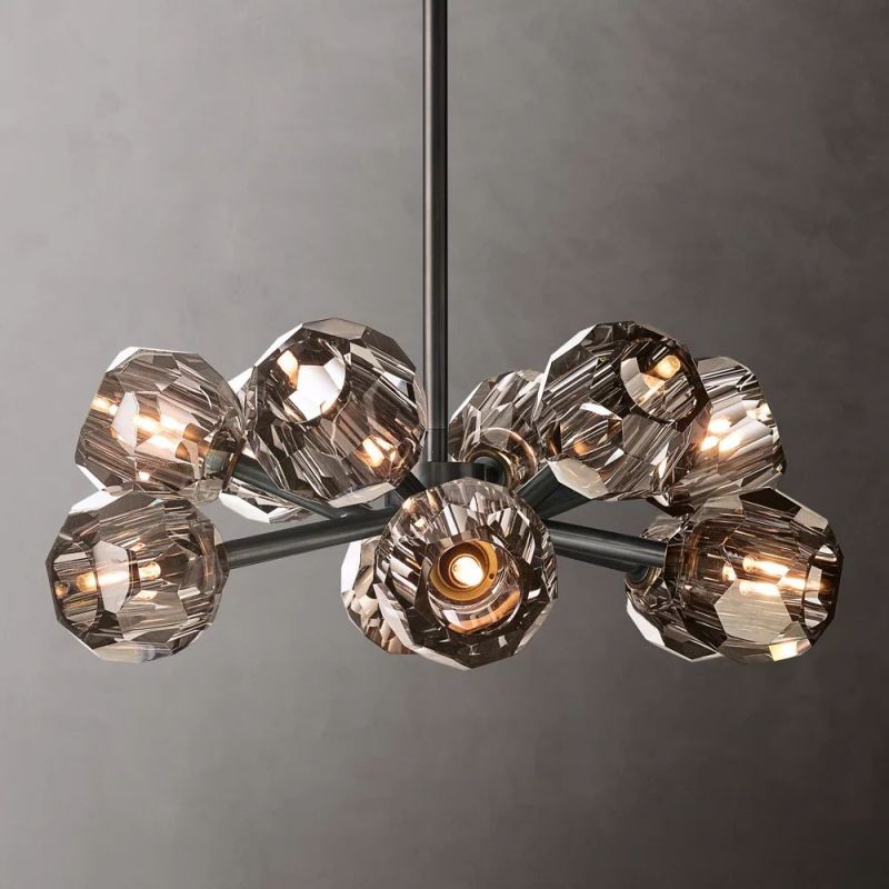 Sibole Clear Glass Round Chandelier 24"