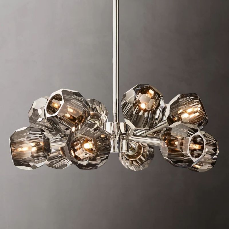 Sibole Clear Glass Round Chandelier 24"