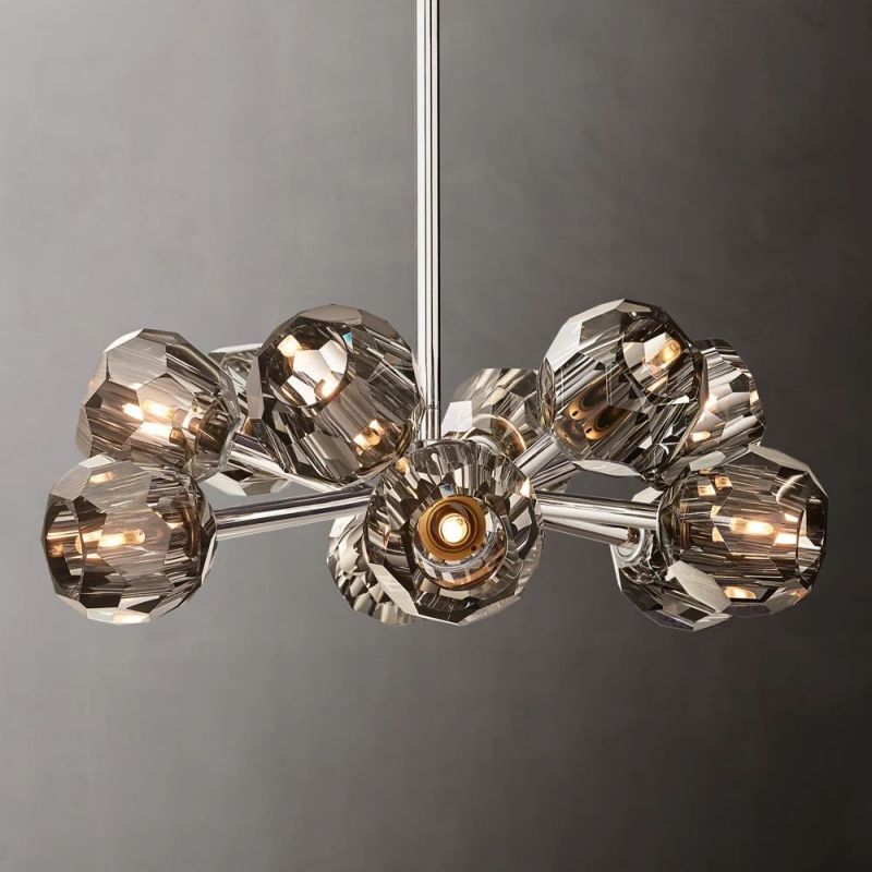 Sibole Clear Glass Round Chandelier 24"