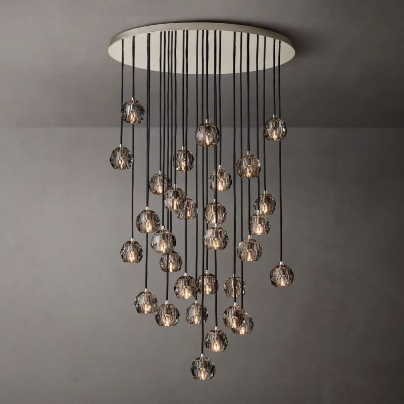 Sibole Clear Glass Round Cluster Chandelier 40"