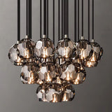 Sibole Clear Glass Round Cluster Chandelier 24"