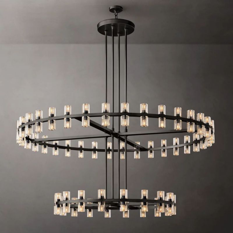 Tara Led Round Two-Tier Chandelier 60"