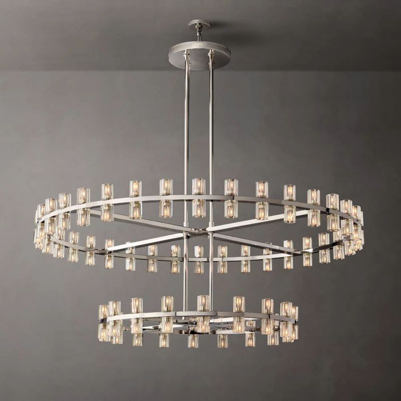 Tara Led Round Two-Tier Chandelier 60"