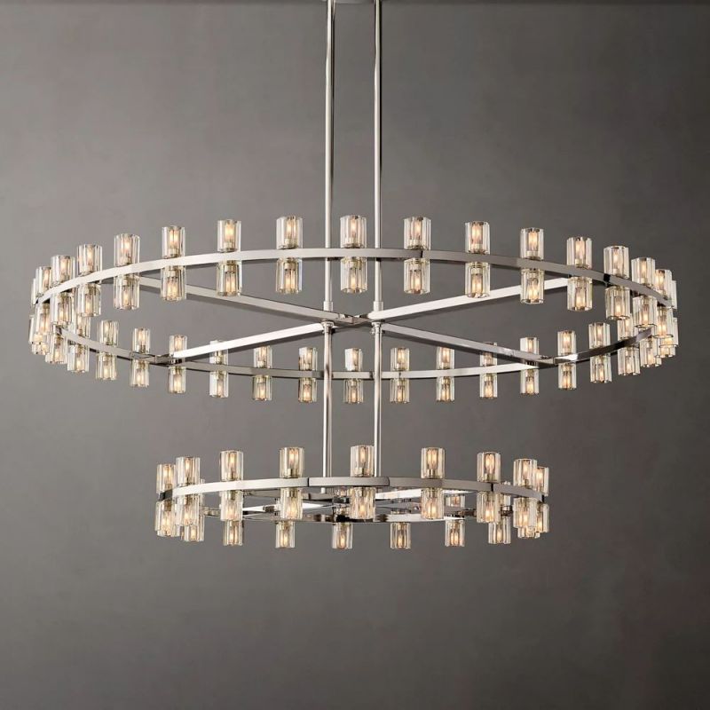 Tara Led Round Two-Tier Chandelier 60"