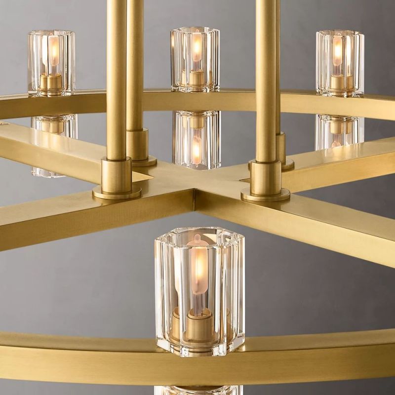 Tara Led Round Two-Tier Chandelier 60"