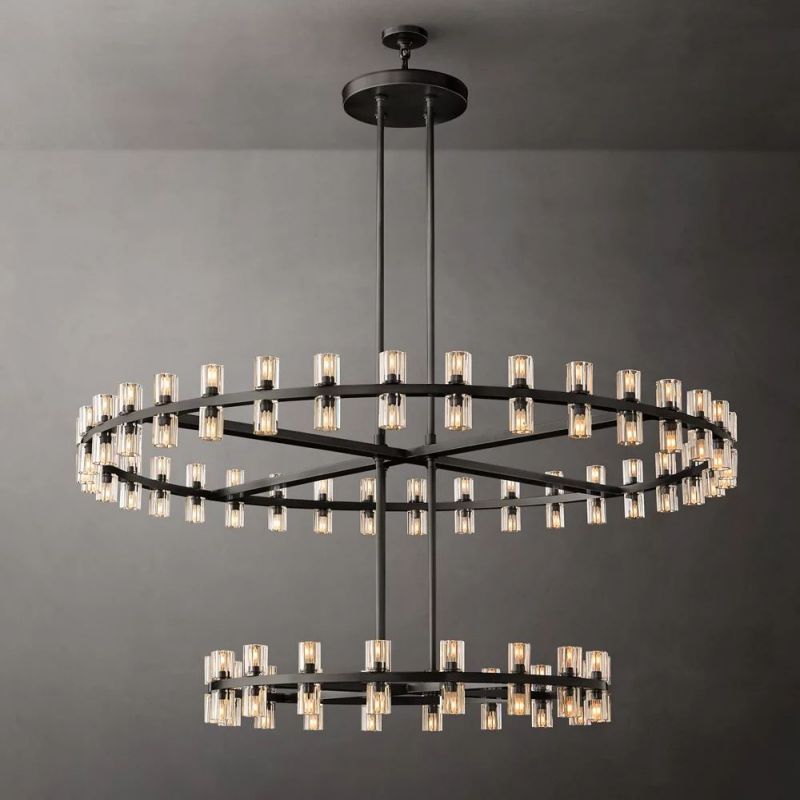 Tara Led Round Two-Tier Chandelier 60"