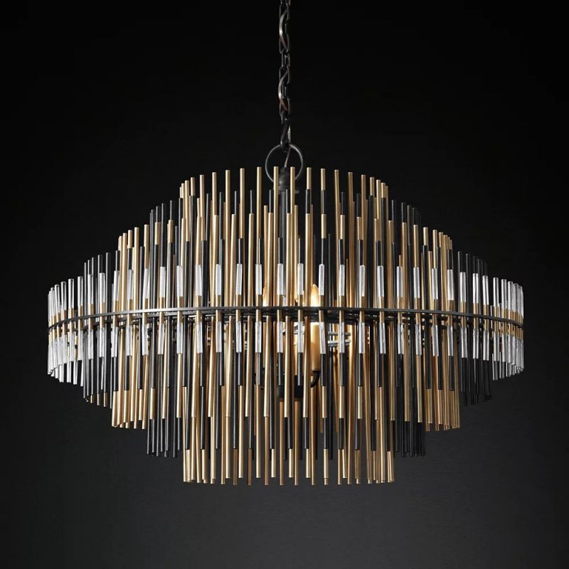 Tazans Brass Round Chandelier